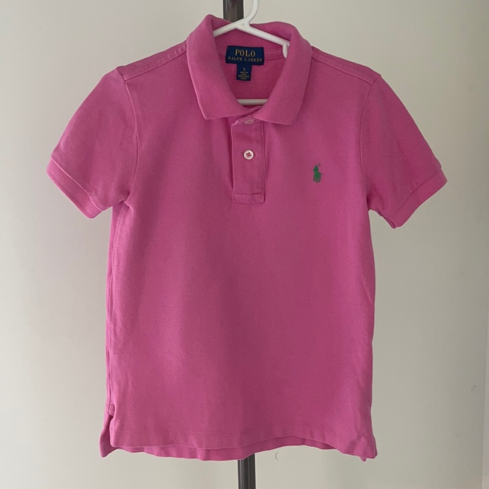 Pink polo, boys size 5